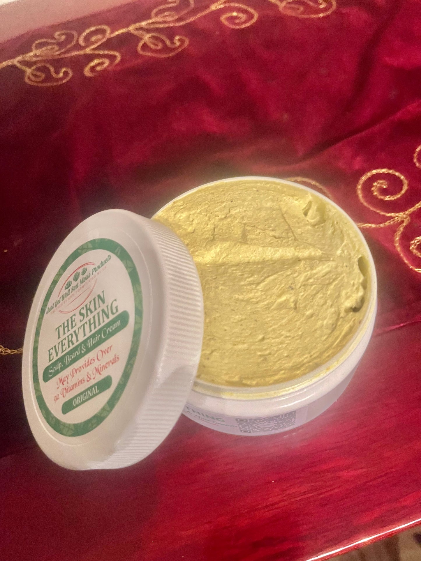 Skin Everything Scalp, Beard & Hair Cream infused with wildcrafted sea moss and herbs (8oz).