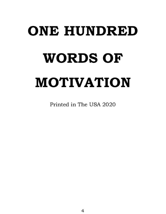 One Hundred Words of Motivation